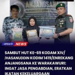 Sambut HUT Ke-69 Kodam XIV/Hasanuddin, Kodim Enrekang Kunjungi dan Peluk Erat Keluarga Prajurit Purnabakti